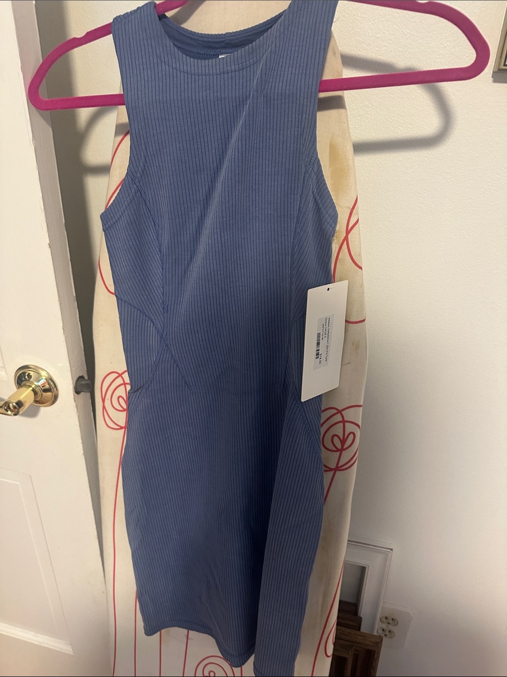 lululemon athletica Ribbed Slim-Fit Tank Dress in Dusty Blue